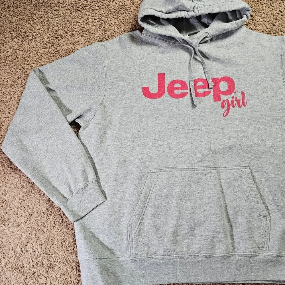 Jeep Girl Hoodie Womesn XL Gray Port & Company Pullover Sweatshirt - Picture 7 of 8